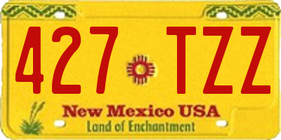 NM license plate 427TZZ