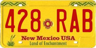 NM license plate 428RAB