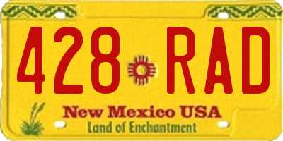 NM license plate 428RAD