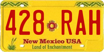 NM license plate 428RAH