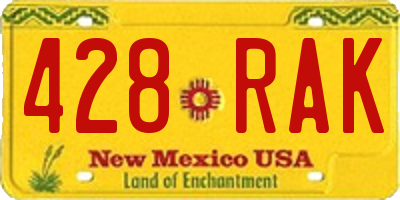 NM license plate 428RAK