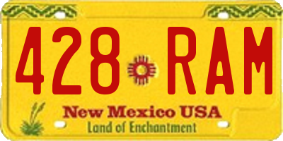 NM license plate 428RAM