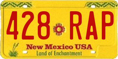 NM license plate 428RAP