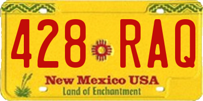 NM license plate 428RAQ