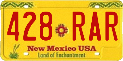 NM license plate 428RAR