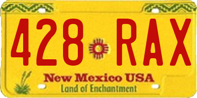 NM license plate 428RAX