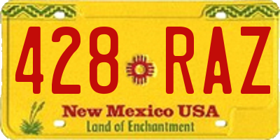 NM license plate 428RAZ