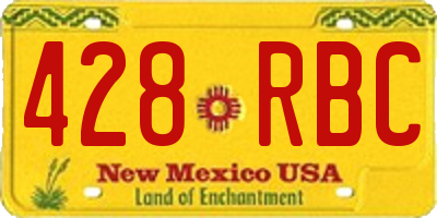 NM license plate 428RBC