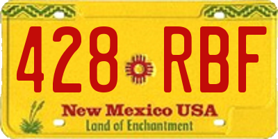 NM license plate 428RBF