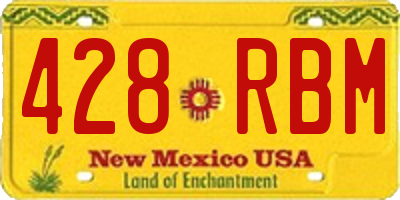 NM license plate 428RBM