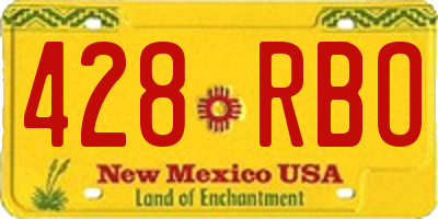 NM license plate 428RBO