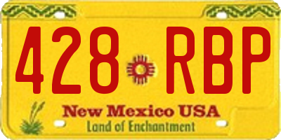 NM license plate 428RBP