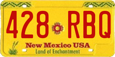 NM license plate 428RBQ