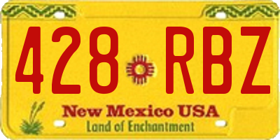 NM license plate 428RBZ
