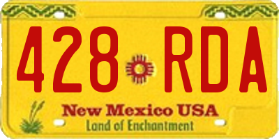 NM license plate 428RDA