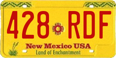 NM license plate 428RDF