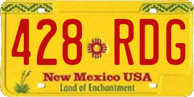 NM license plate 428RDG