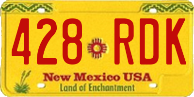NM license plate 428RDK