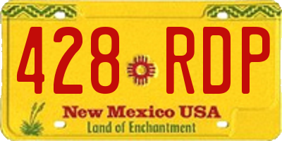 NM license plate 428RDP