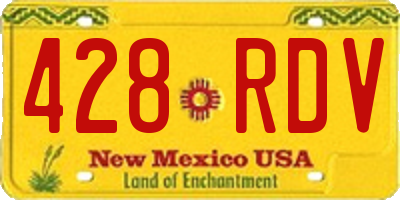 NM license plate 428RDV