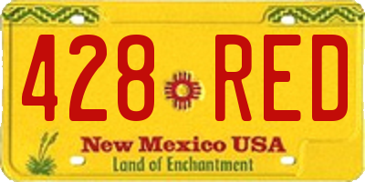 NM license plate 428RED