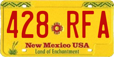 NM license plate 428RFA