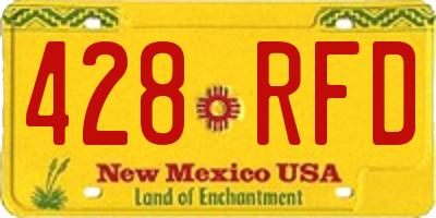 NM license plate 428RFD