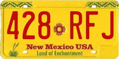 NM license plate 428RFJ