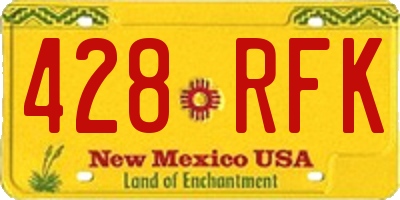 NM license plate 428RFK
