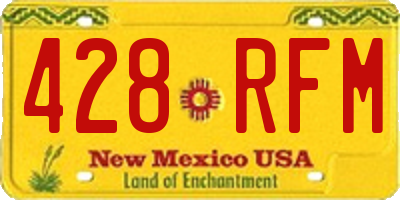 NM license plate 428RFM