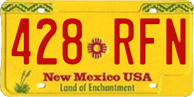 NM license plate 428RFN