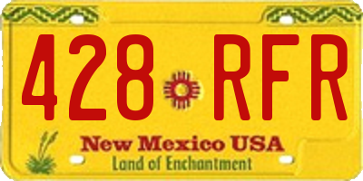 NM license plate 428RFR