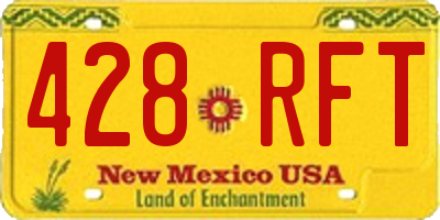 NM license plate 428RFT