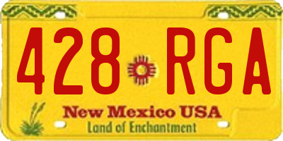 NM license plate 428RGA