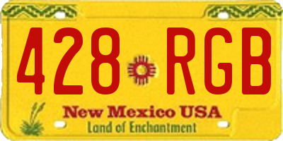 NM license plate 428RGB