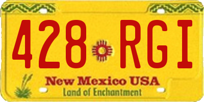 NM license plate 428RGI