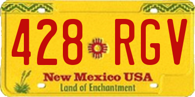 NM license plate 428RGV