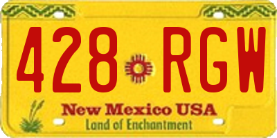 NM license plate 428RGW