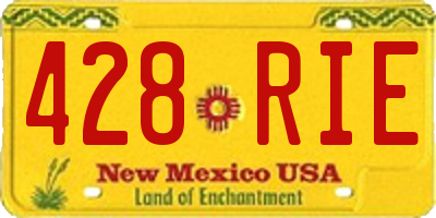 NM license plate 428RIE