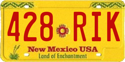 NM license plate 428RIK