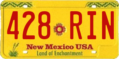 NM license plate 428RIN