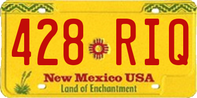 NM license plate 428RIQ