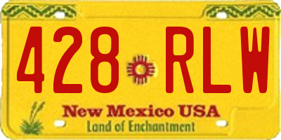NM license plate 428RLW