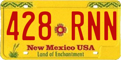 NM license plate 428RNN