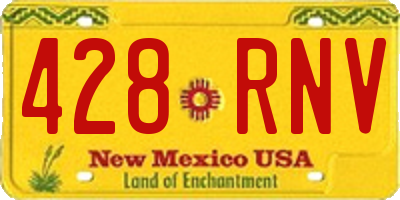 NM license plate 428RNV