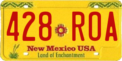 NM license plate 428ROA