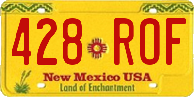 NM license plate 428ROF