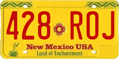 NM license plate 428ROJ