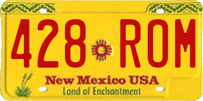 NM license plate 428ROM