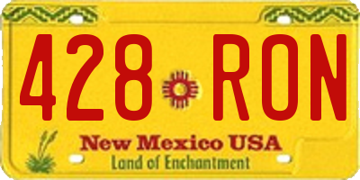 NM license plate 428RON